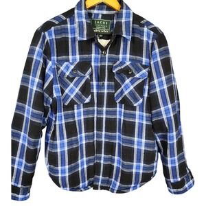 Jachs NY Mens Blue Plaid Sherpa Lined Recycled Flannel Shacket‎ Size M